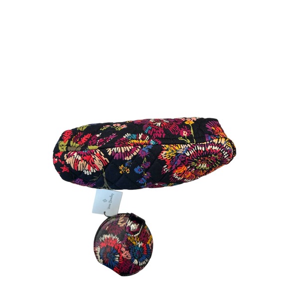 Vera Bradley Midnight Wildflowers Medium Cosmetic Bag & Travel Mirror NWT RARE - Picture 3 of 15